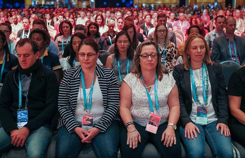 Leading 2,000 people in Brisbane, Australia, in a guided meditation.