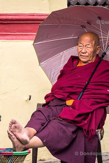 A Buddhist monk at the Swayambunath Stupa