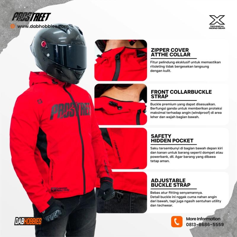Prostreet Falcon Riding Jacket - Red image 3