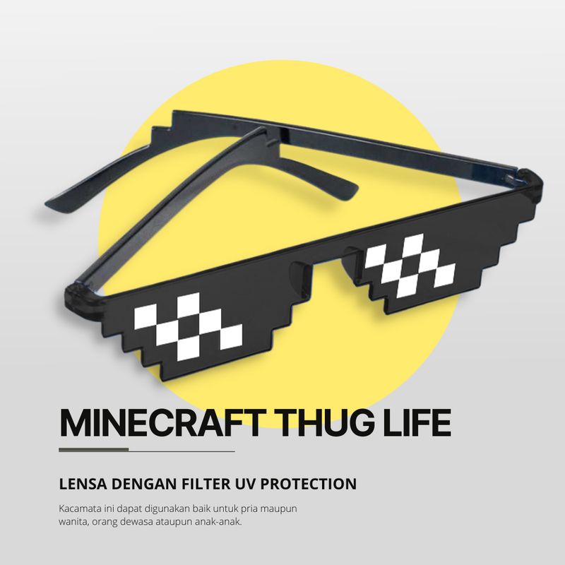 SOZZY Kacamata Pixel Thug Life image 1