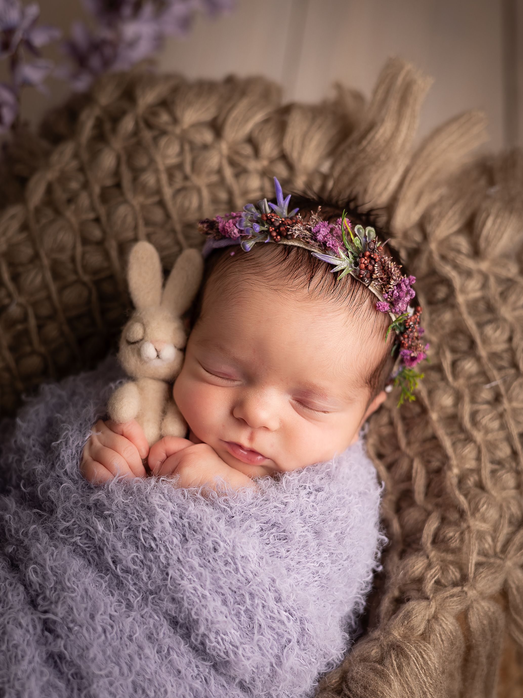 Fotografía sesión newborn envuelto