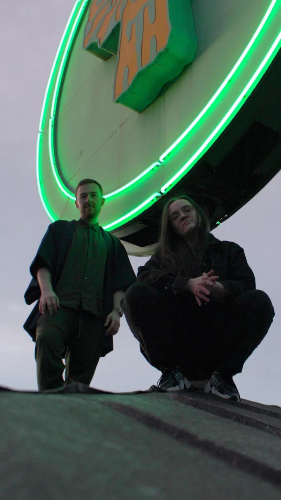 Behind the scenes with green neon