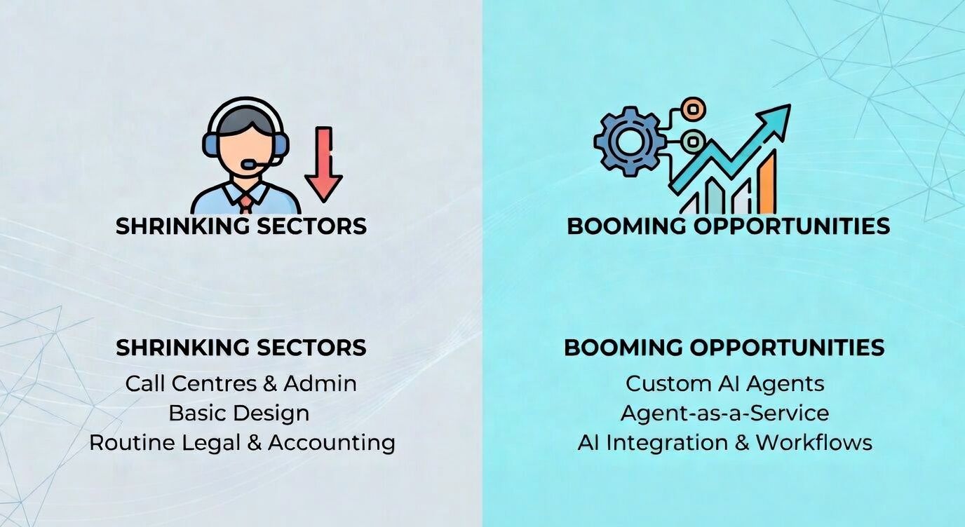 AI Shift 2026: Old Jobs Fading, New Ones Rising – Axentia Helps - Blog post thumbnail