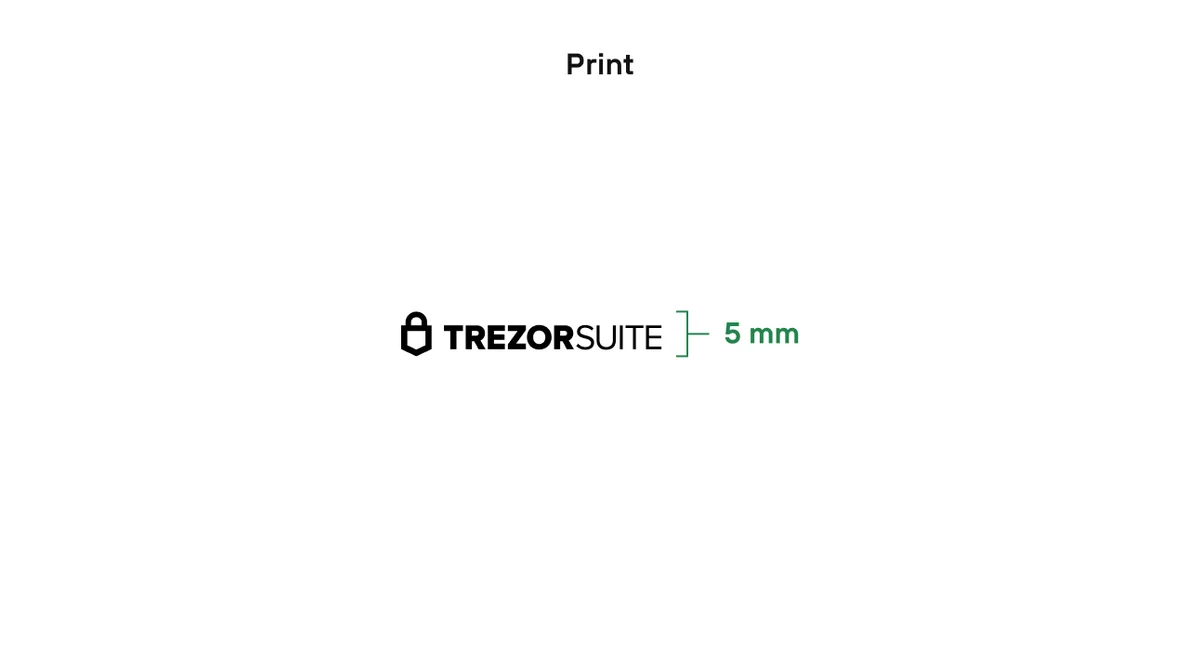 Minimum print size for Trezor Suite logo
