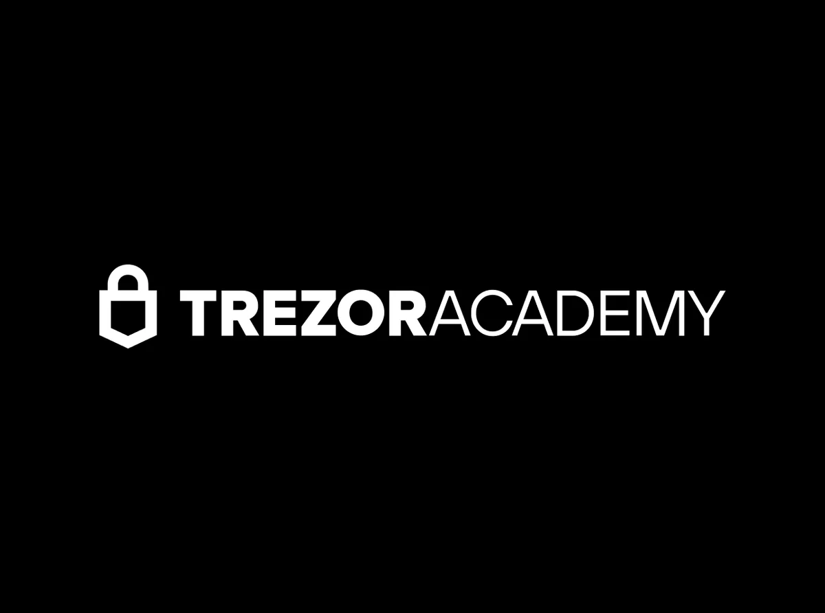 Trezor Academy logo on dark background