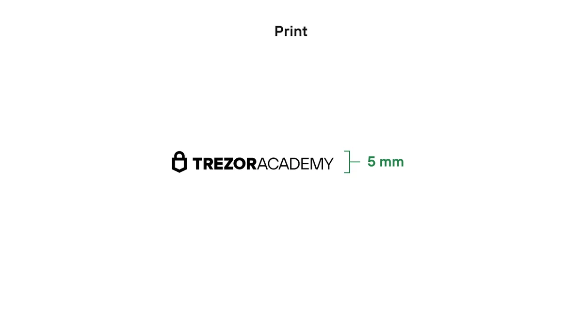 Minimum print size for Trezor Academy logo