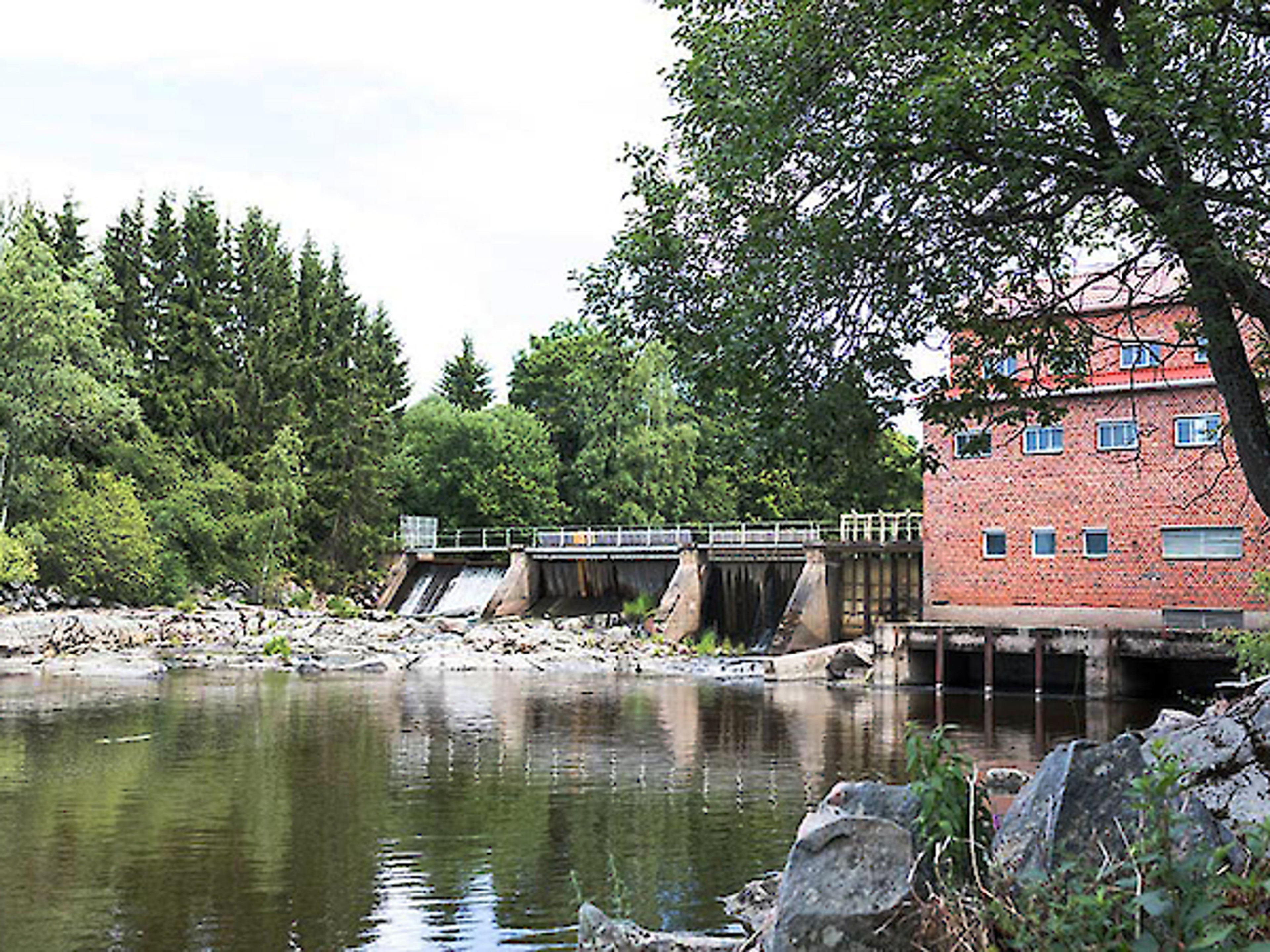 Vuolle hydropower plant on the riverbank