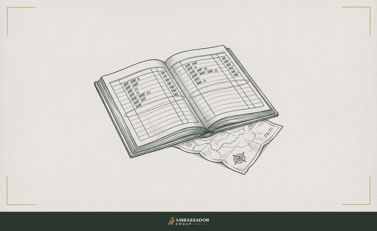 Antique engraving illustration. A plain ledger book open to columns of tallied statistics, a pencil circling one understated row, a discarded scouting report pushed to the side beneath it.
