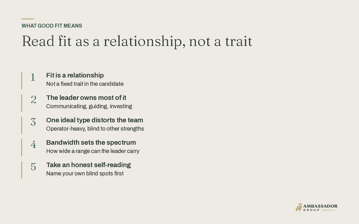 Read fit as a relationship, not a trait
