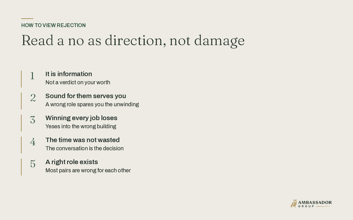 Read a no as direction, not damage