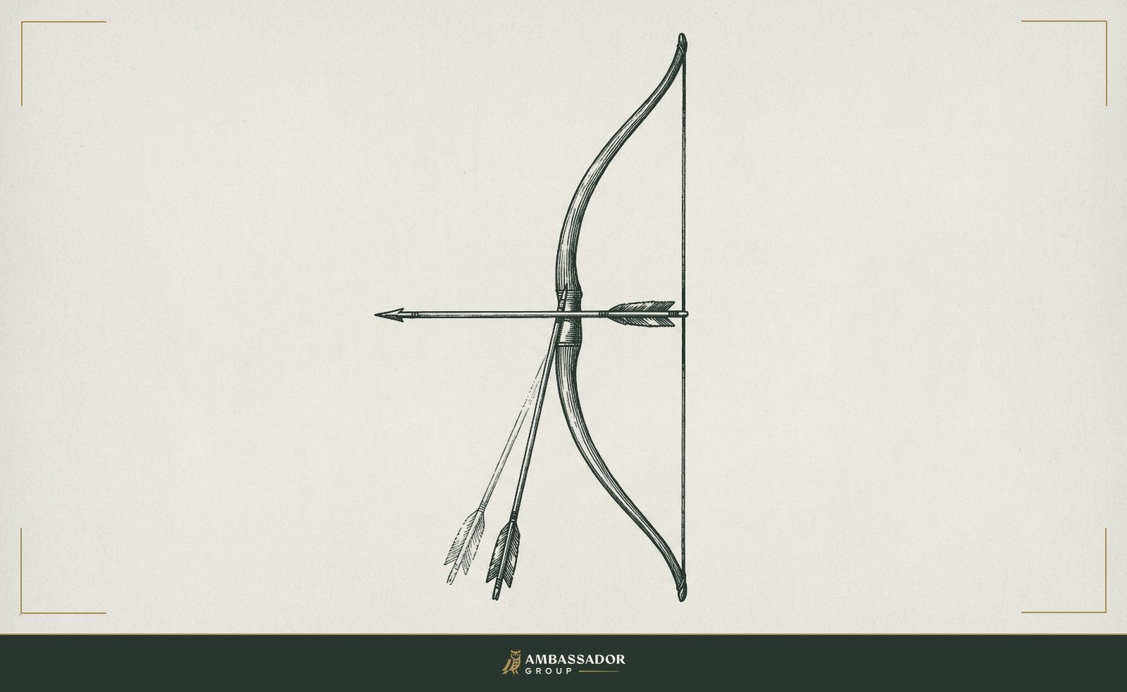 Antique engraving illustration. Two arrows drawn on a single bowstring: one already nocked and aimed, the other leaning at rest against the bow's stave, each requiring a different draw and release.