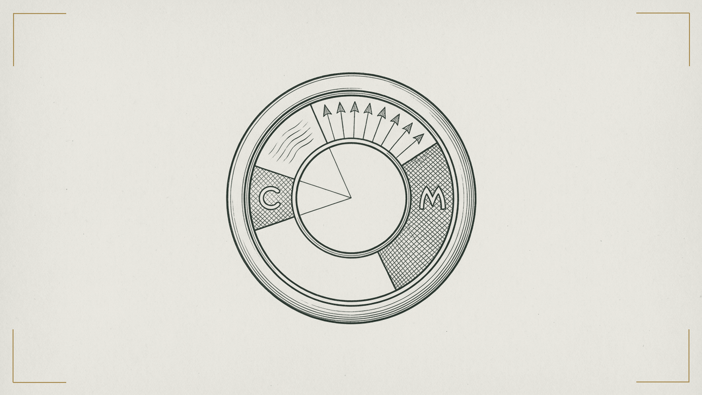A thermostat dial marking baseline comfort apart from true motivation.