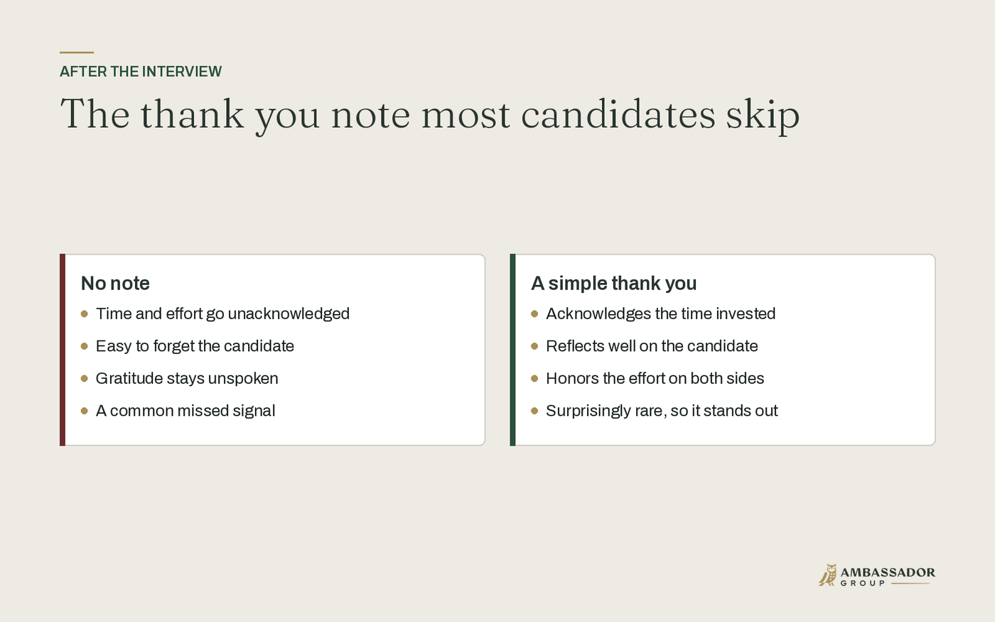 The thank you note most candidates skip