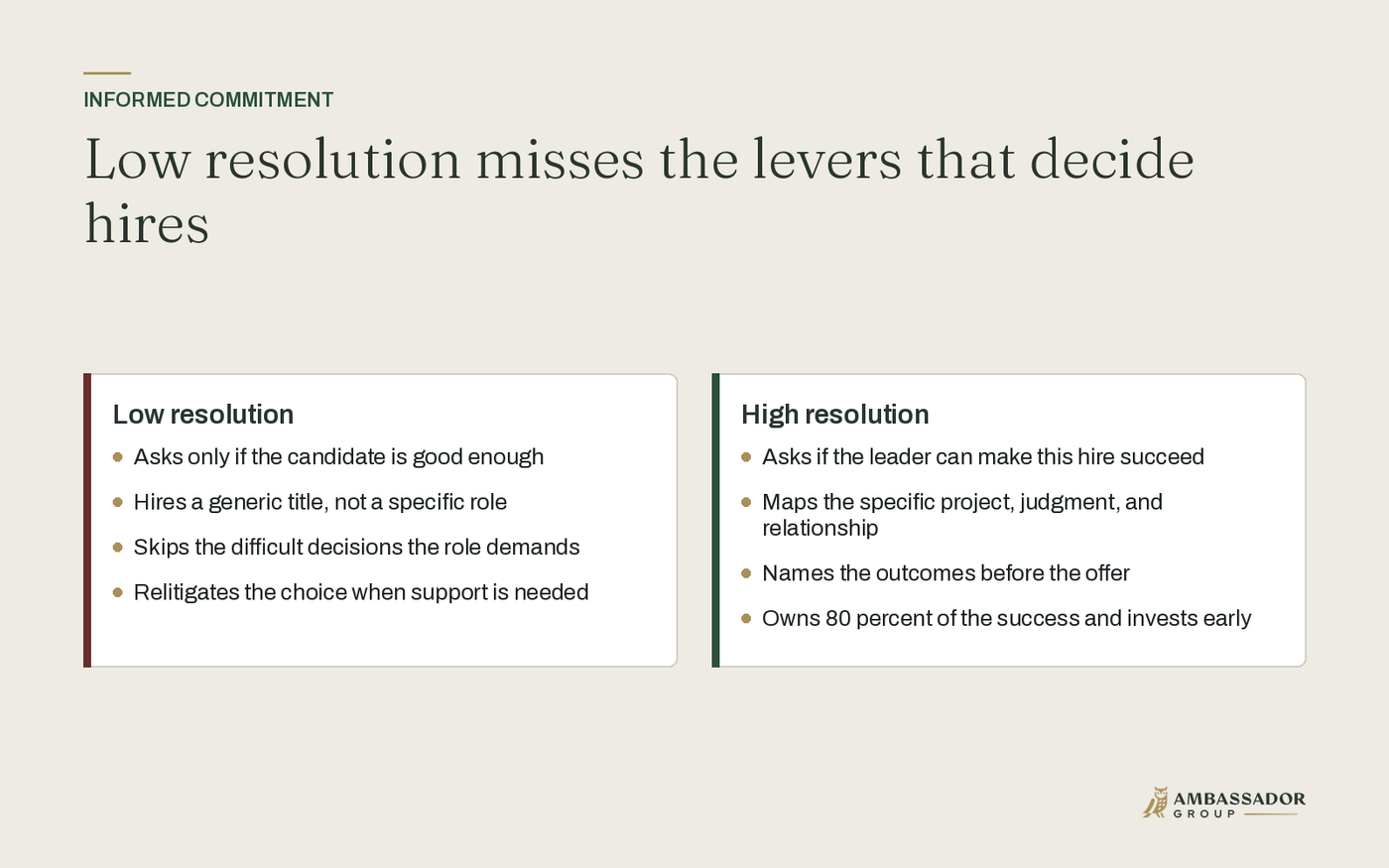 Low resolution misses the levers that decide hires