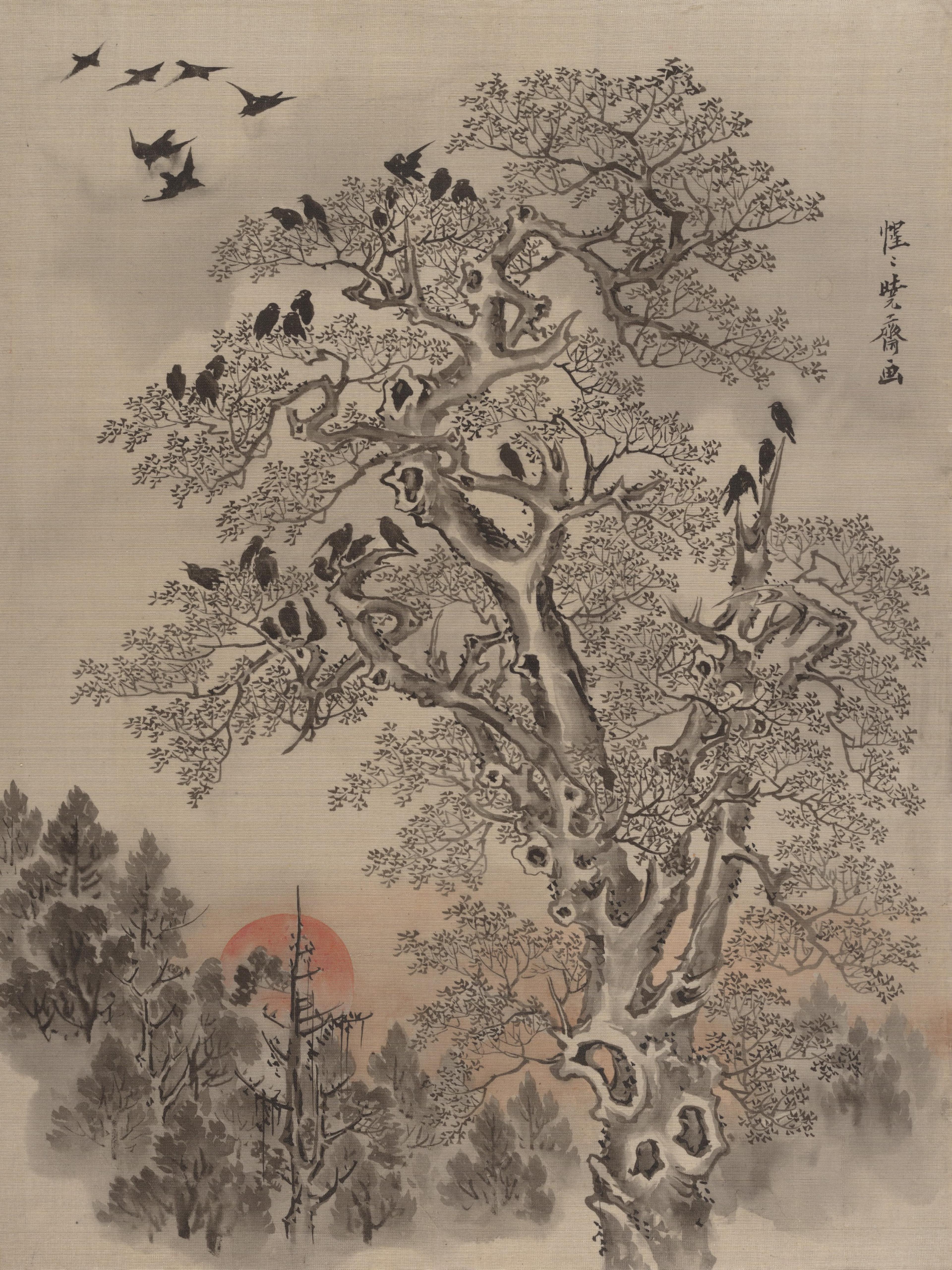 Flock of Crows at Dawn