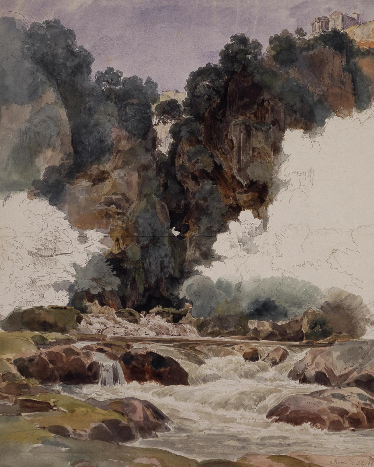 The Neptune Grotto close to Tivoli, October 18, 1826 by ernst fries