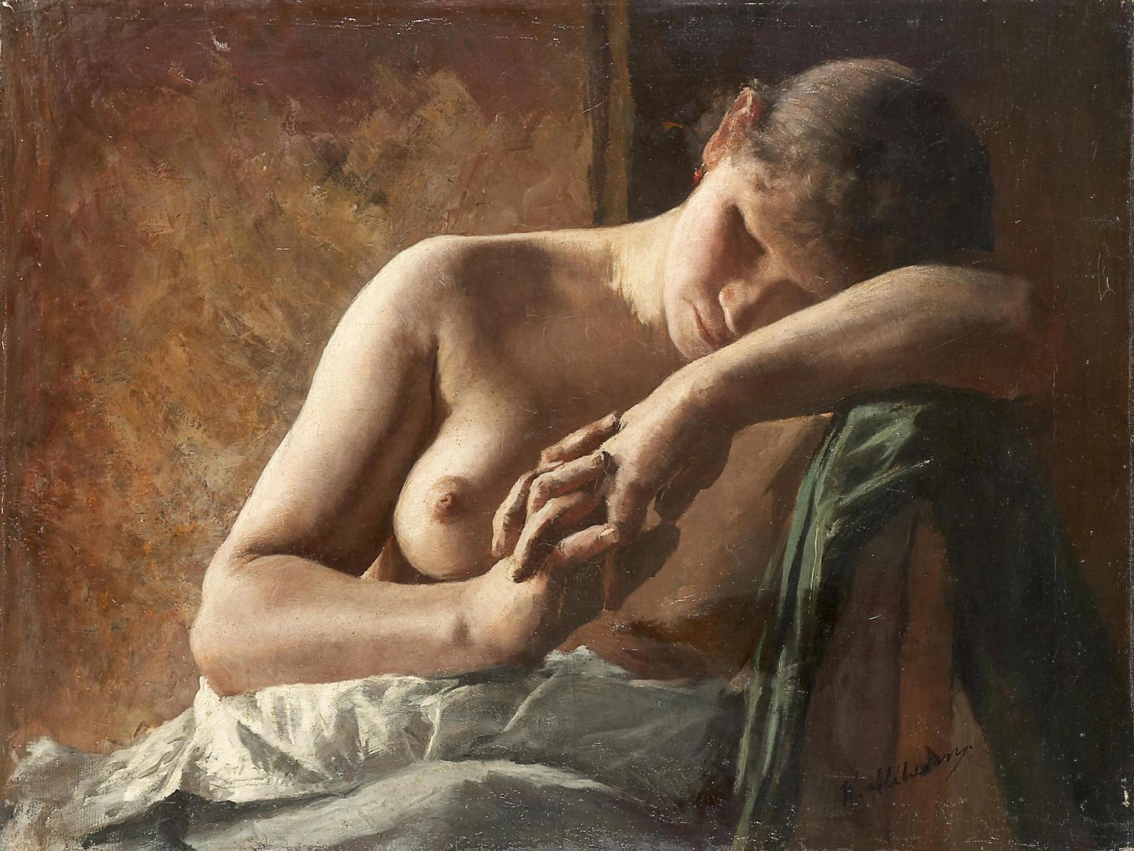 Model study of a sleeping girl, ca. 1890 by wilhelm altheim