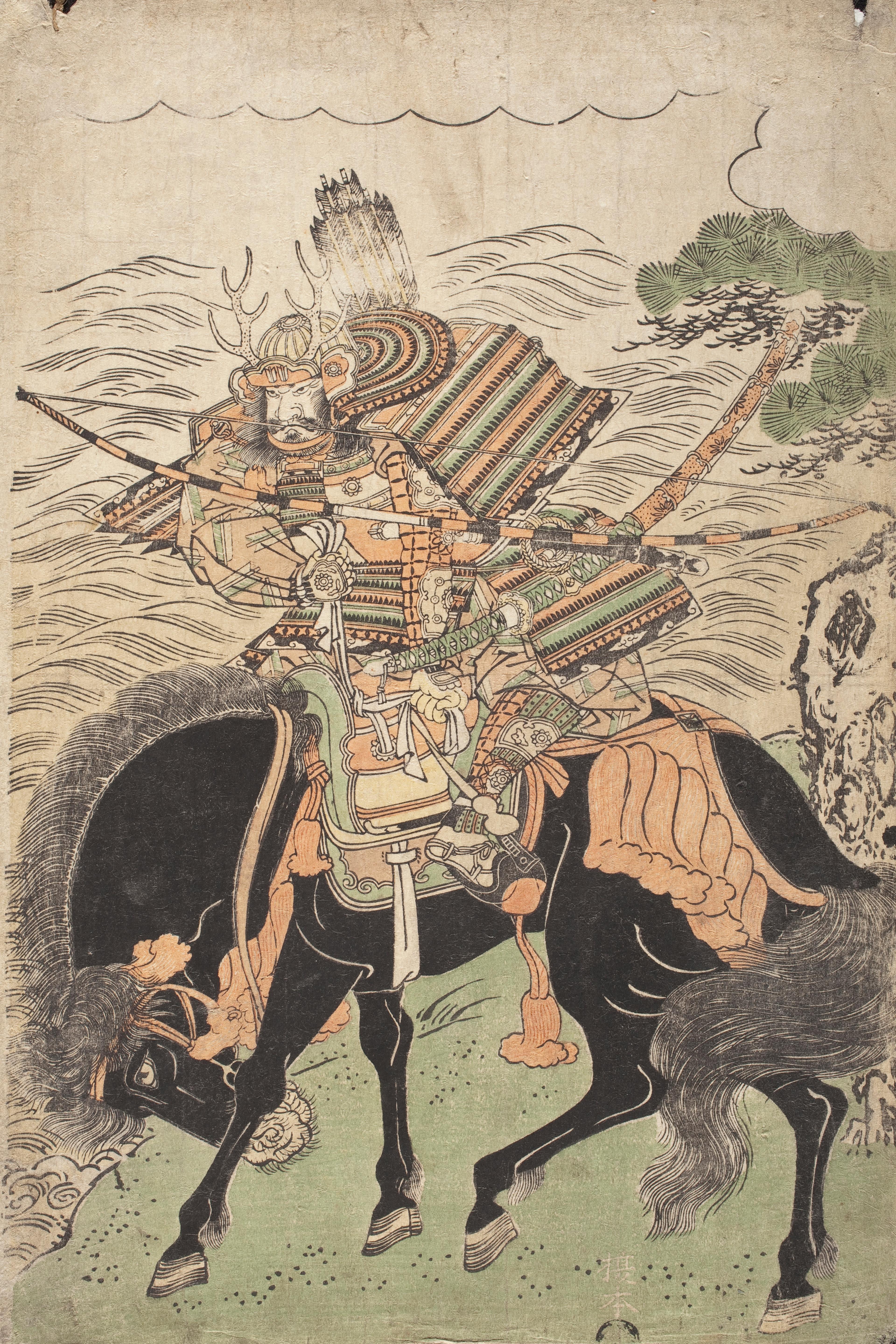 Kajiwara Genta Kagesue on a Black Horse