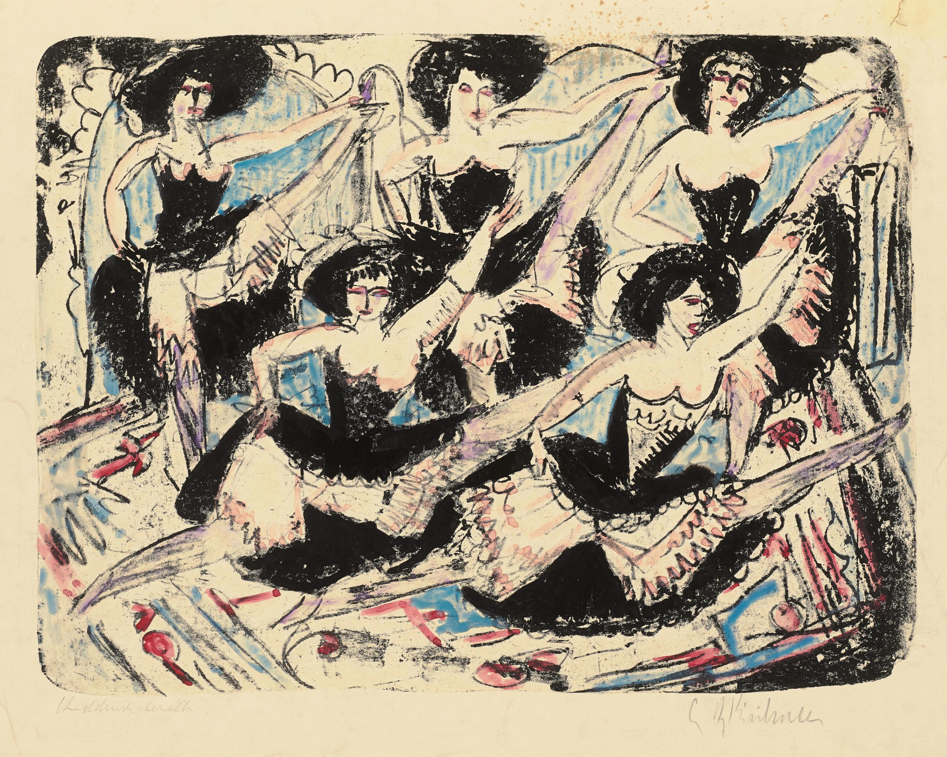 Funf Tanzerinnen in Parade