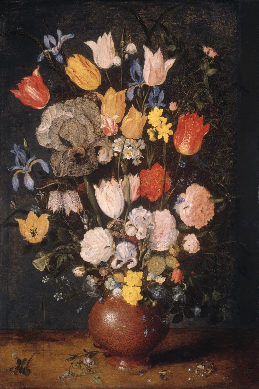 Bouquet of Flowers in an Earthenware Vase by Jan Brueghel the Elder