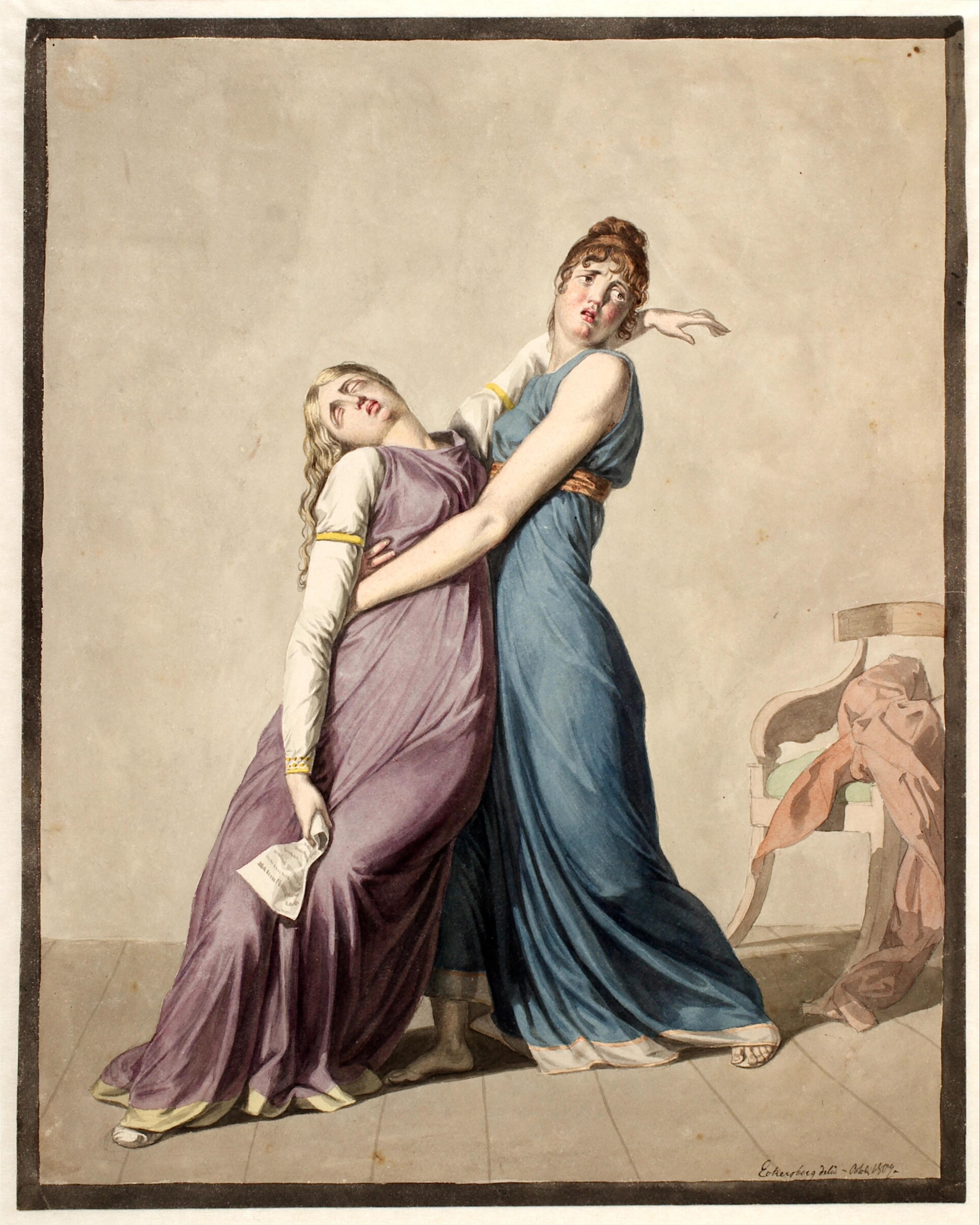 A Woman Supporting Another Who Has Fainted Upon Reading a Letter, C.W. Eckersberg