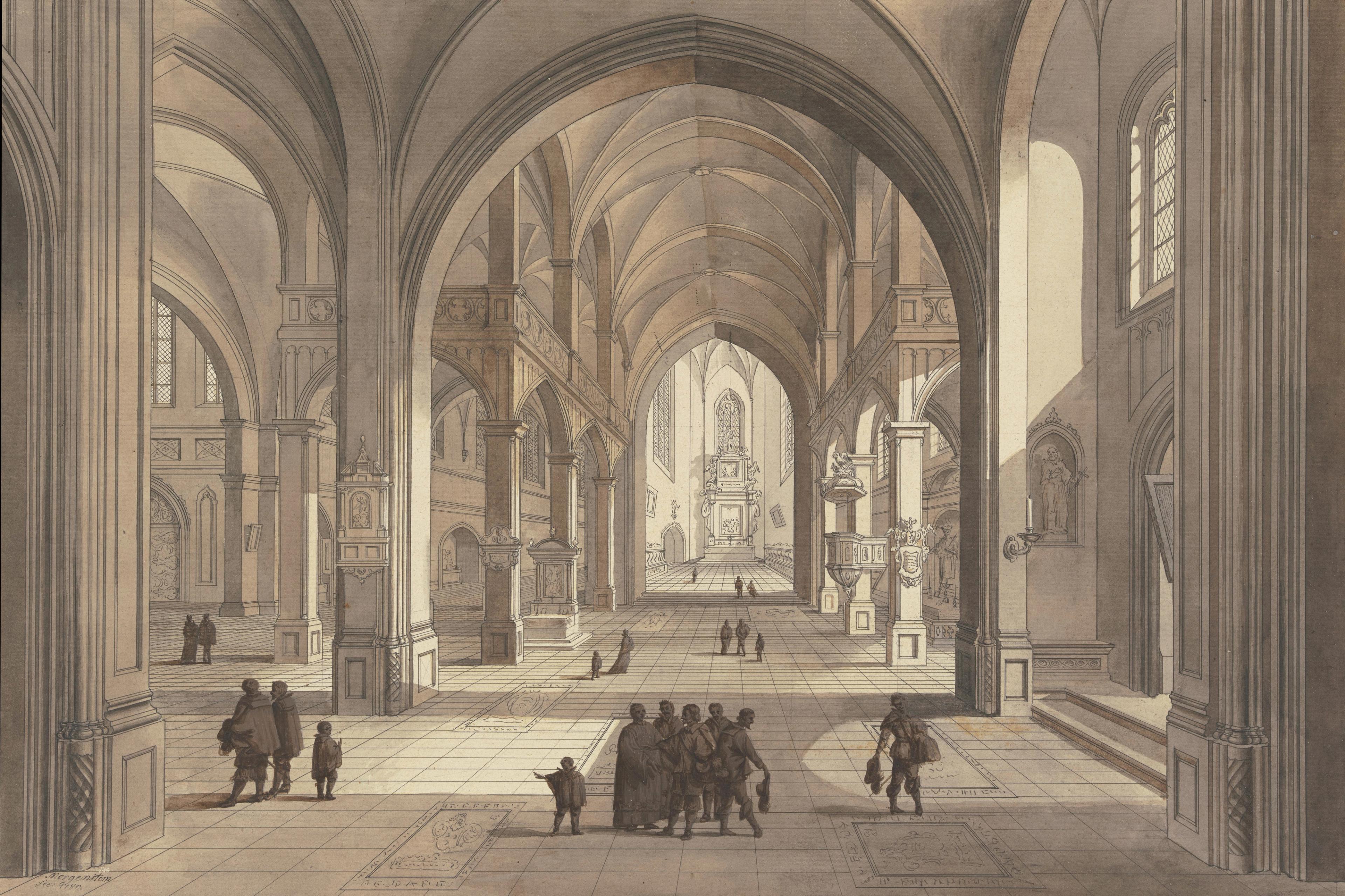 View into the Choir of a Three-Aisled Gothic Church