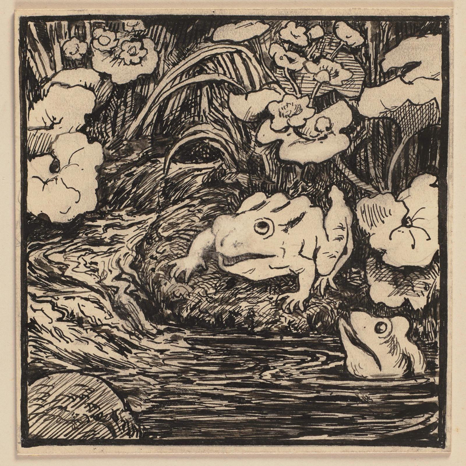 Zeichnung zur Fibel: Quelle, ca. 1905 by hans thoma