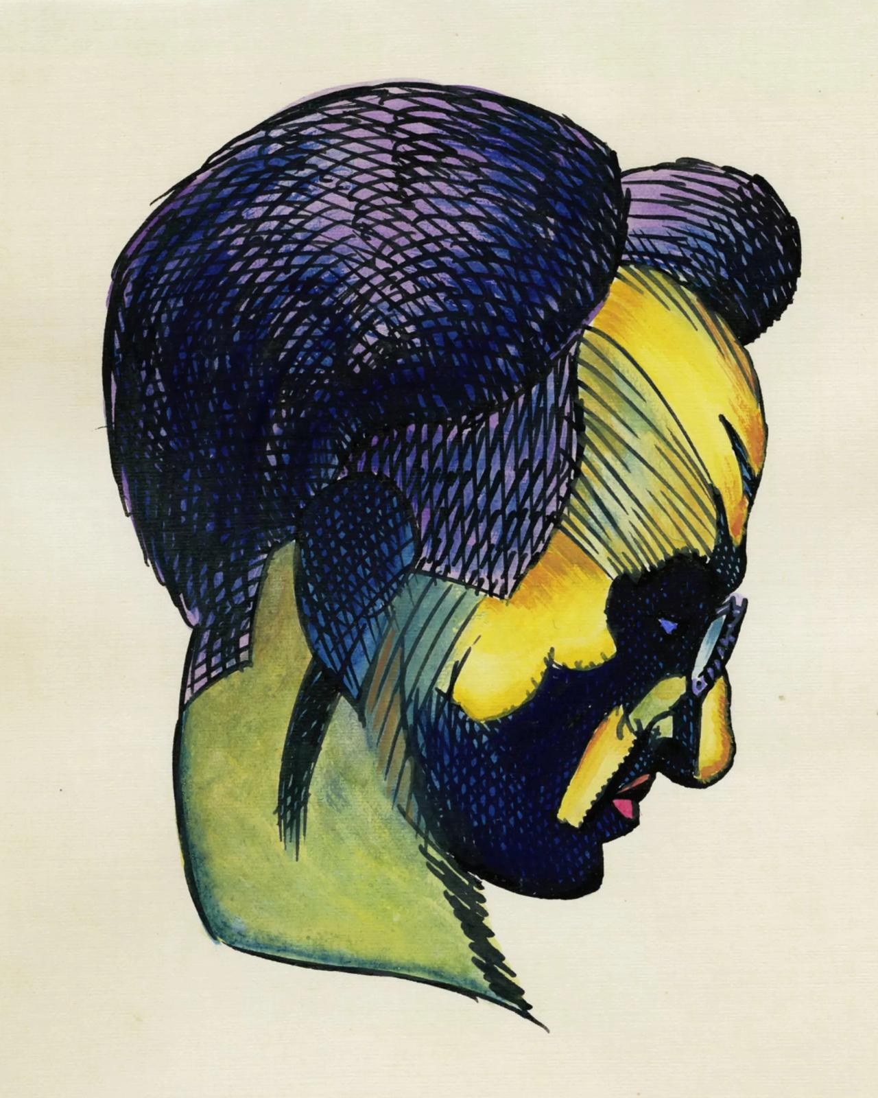Head study, from: Profile, 10 sheets, Graz (1924) by Karl Wiener