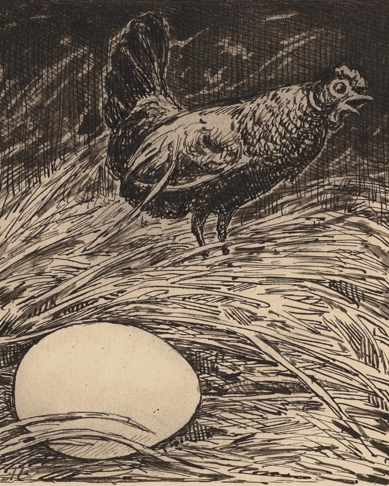 Drawing for the primer: egg, ca. 1905 by hans thoma
