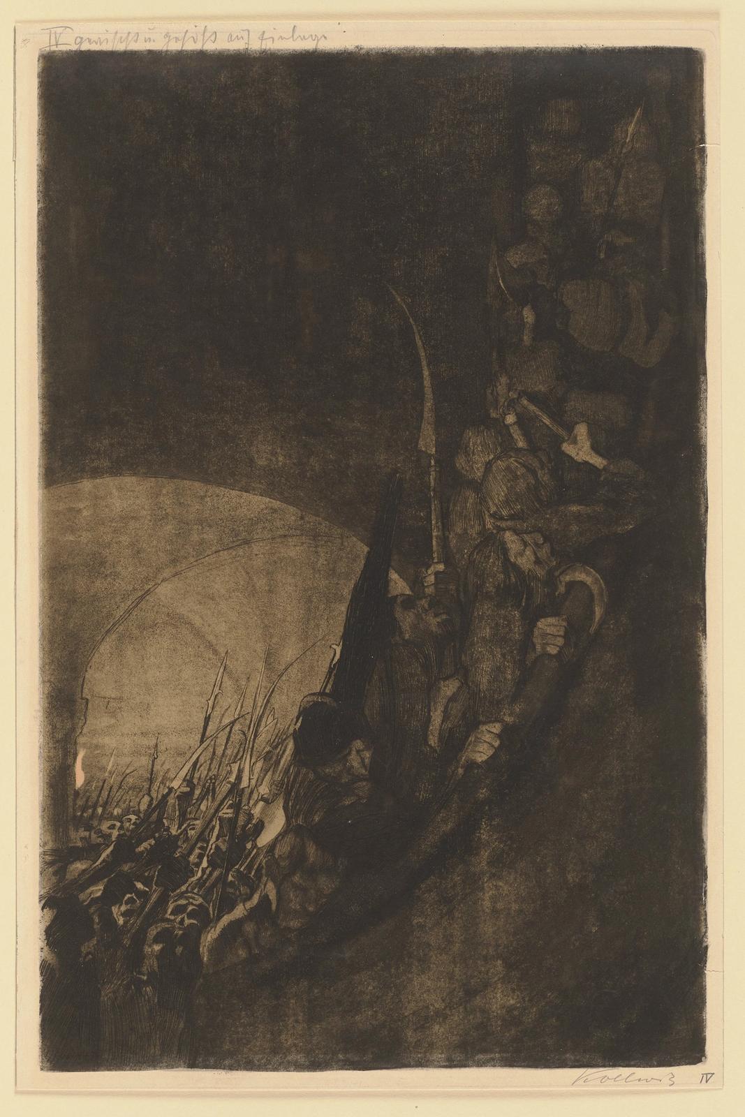 Arming in a Vault, 1906 by kathe kollwitz