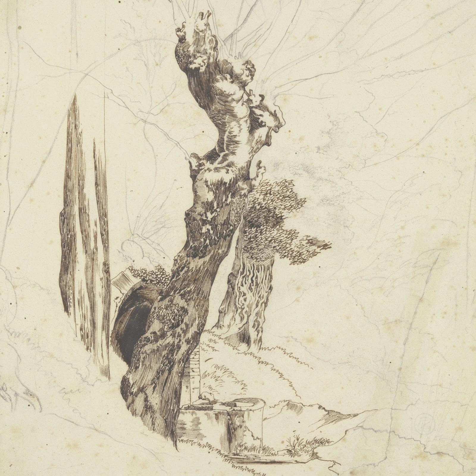 Weidenbaume bei der Grotte der Nymphe Egeria, 1817 by carl philipp fohr