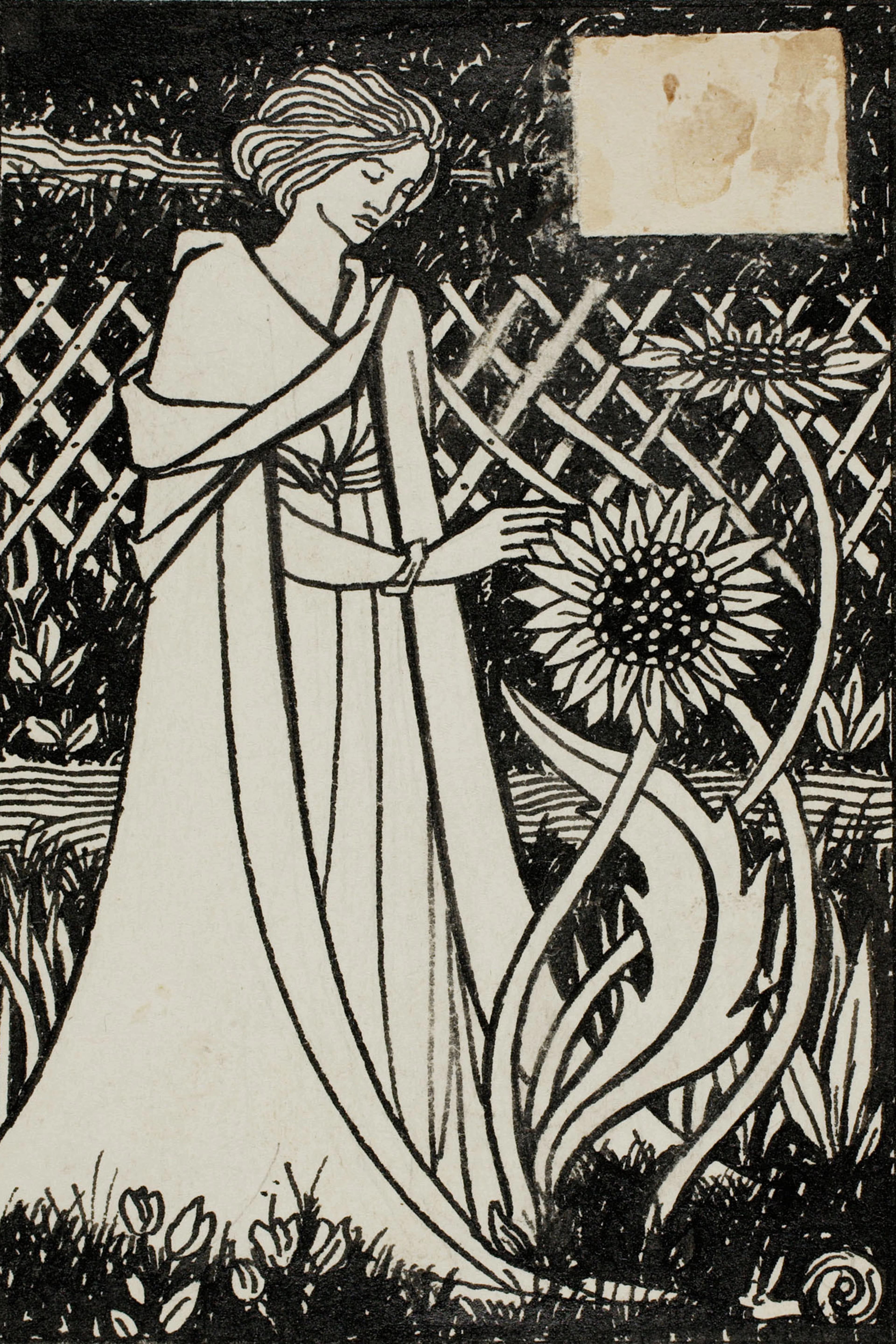 Decorative Study: Woman with Sunflowers