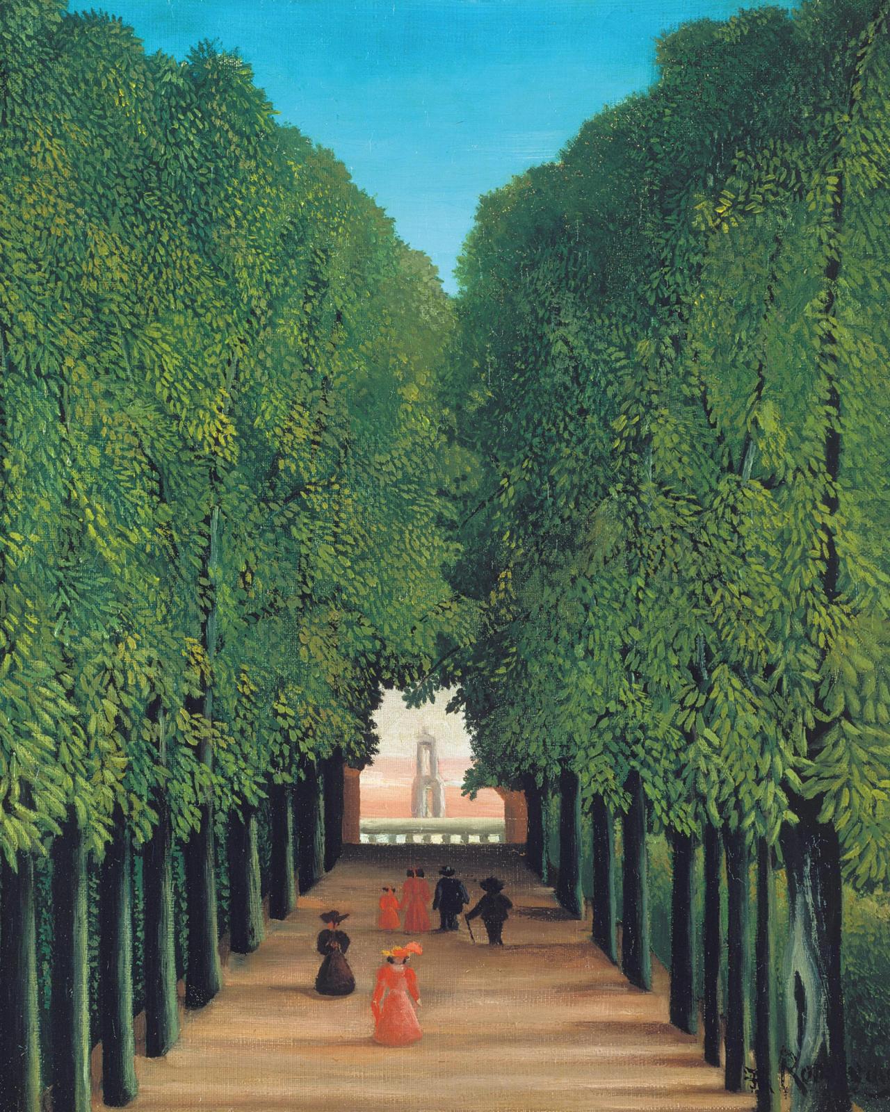 The Avenue in Saint-Cloud Park, ca. 1908 by henri rousseau