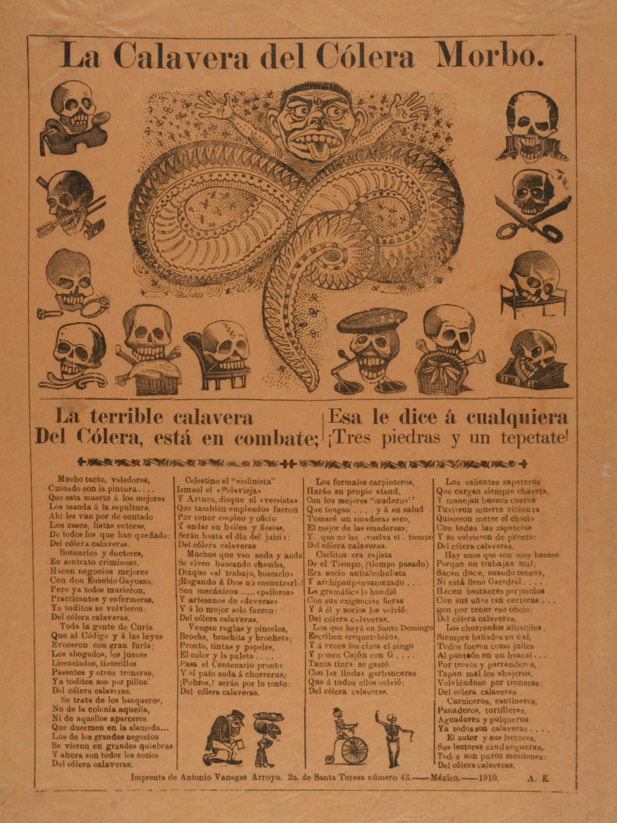 The Calavera of Cholera by José Guadalupe Posada