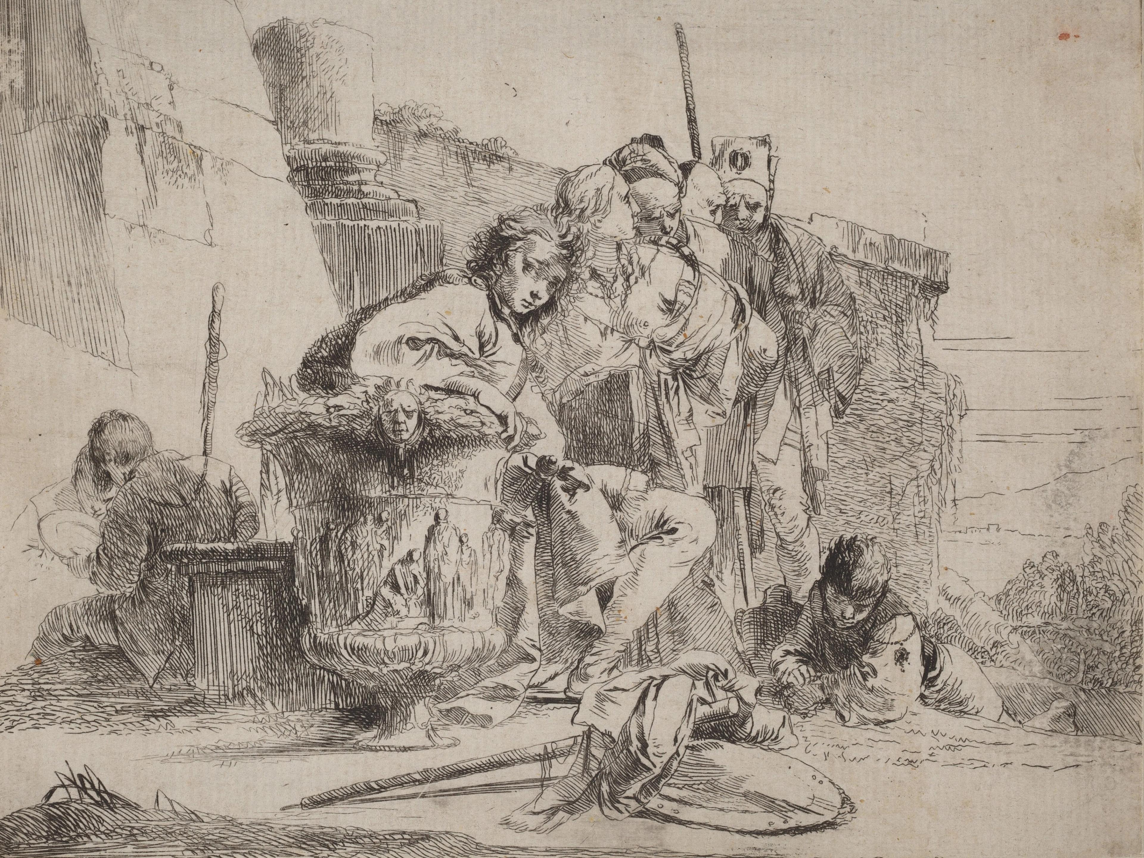 Seated Youth Leaning Against an Urn