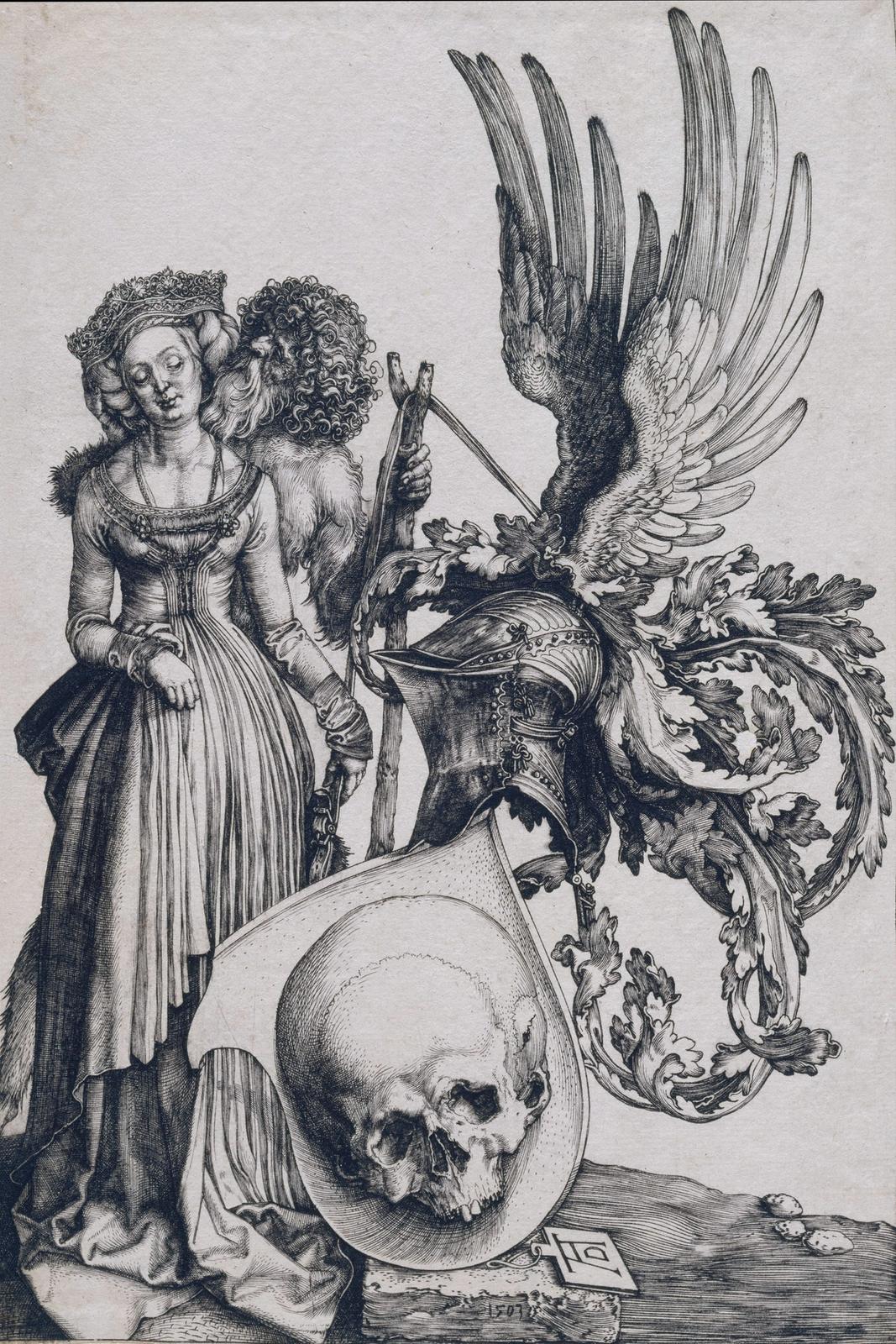 Coat of Arms with a Skull, 1503 by albrecht durer