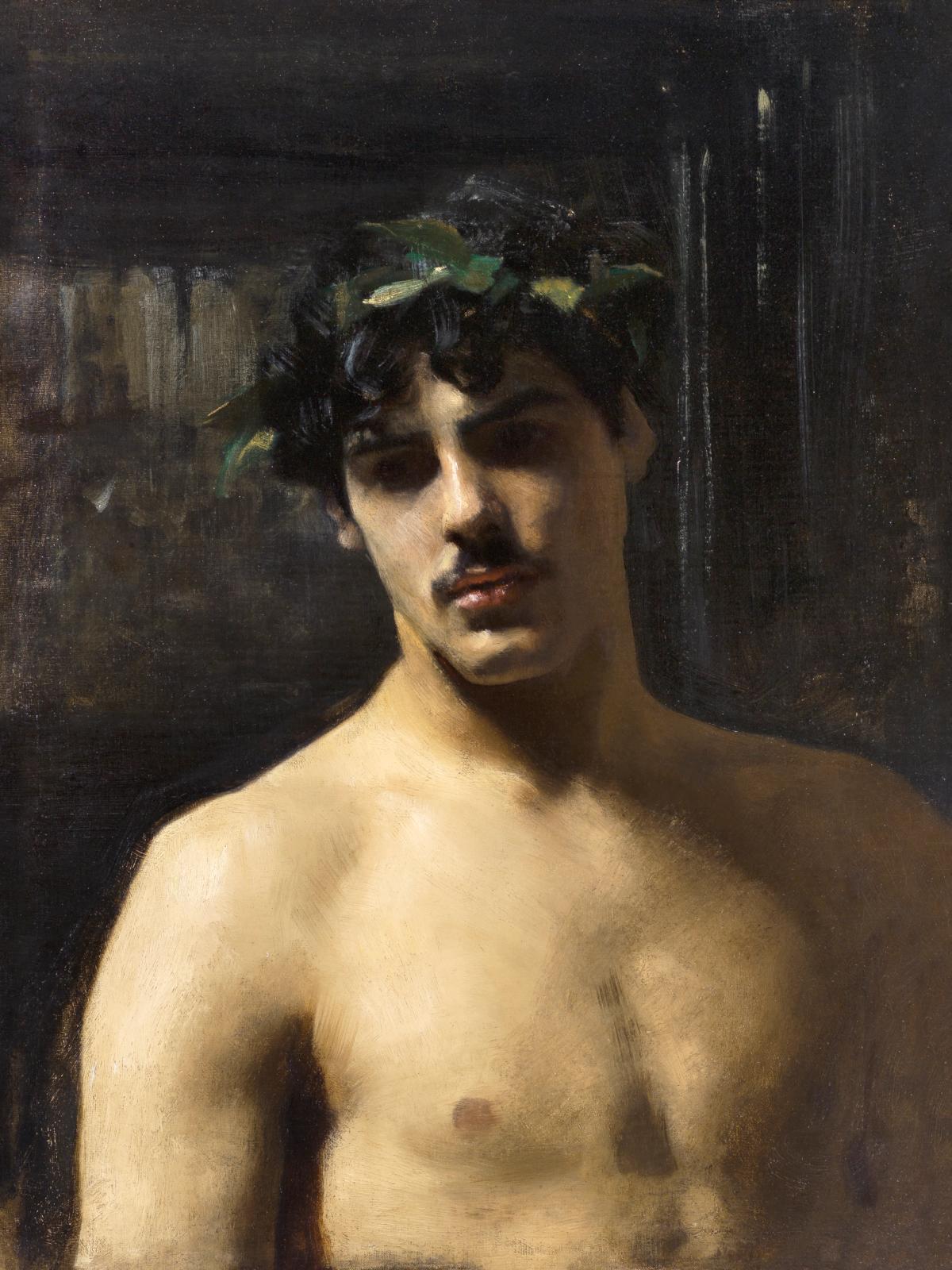 Man Wearing Laurels