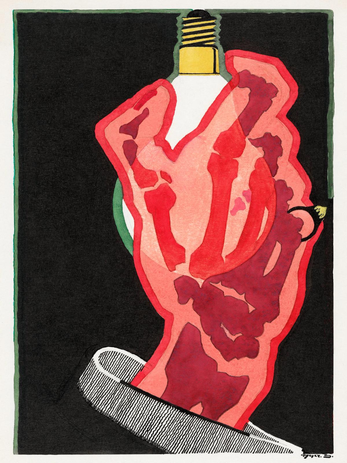 Advertising design for Lamps (1906–1945) print in high resolution by Reijer Stolk. Original from the Rijksmuseum.