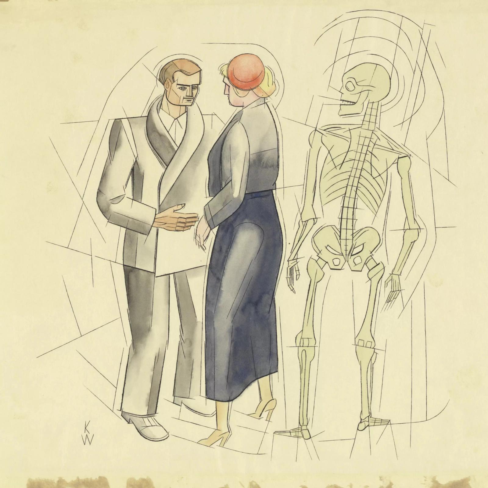 Without title (man, woman and skeleton) (around 1935) by Karl Wi