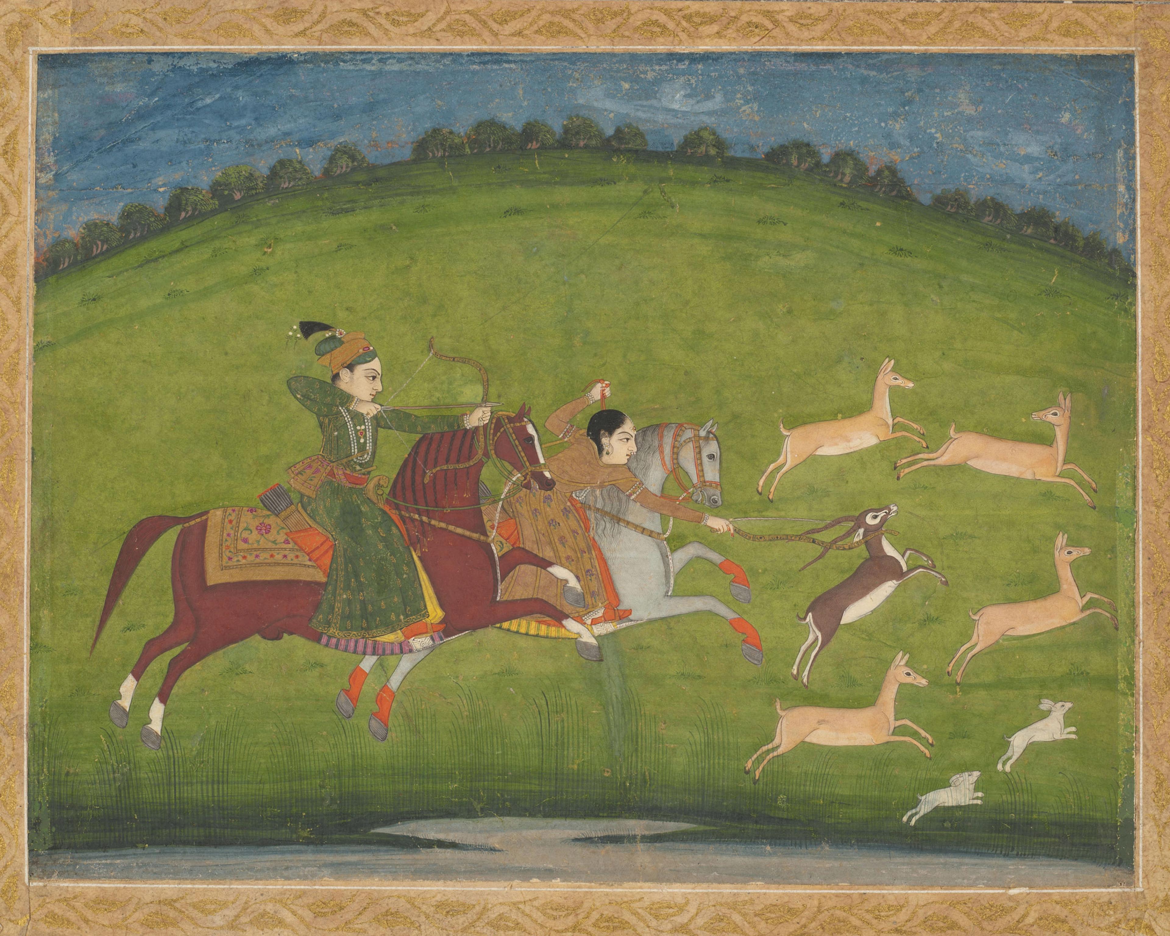 Prince and Princess Hunting Blackbuck