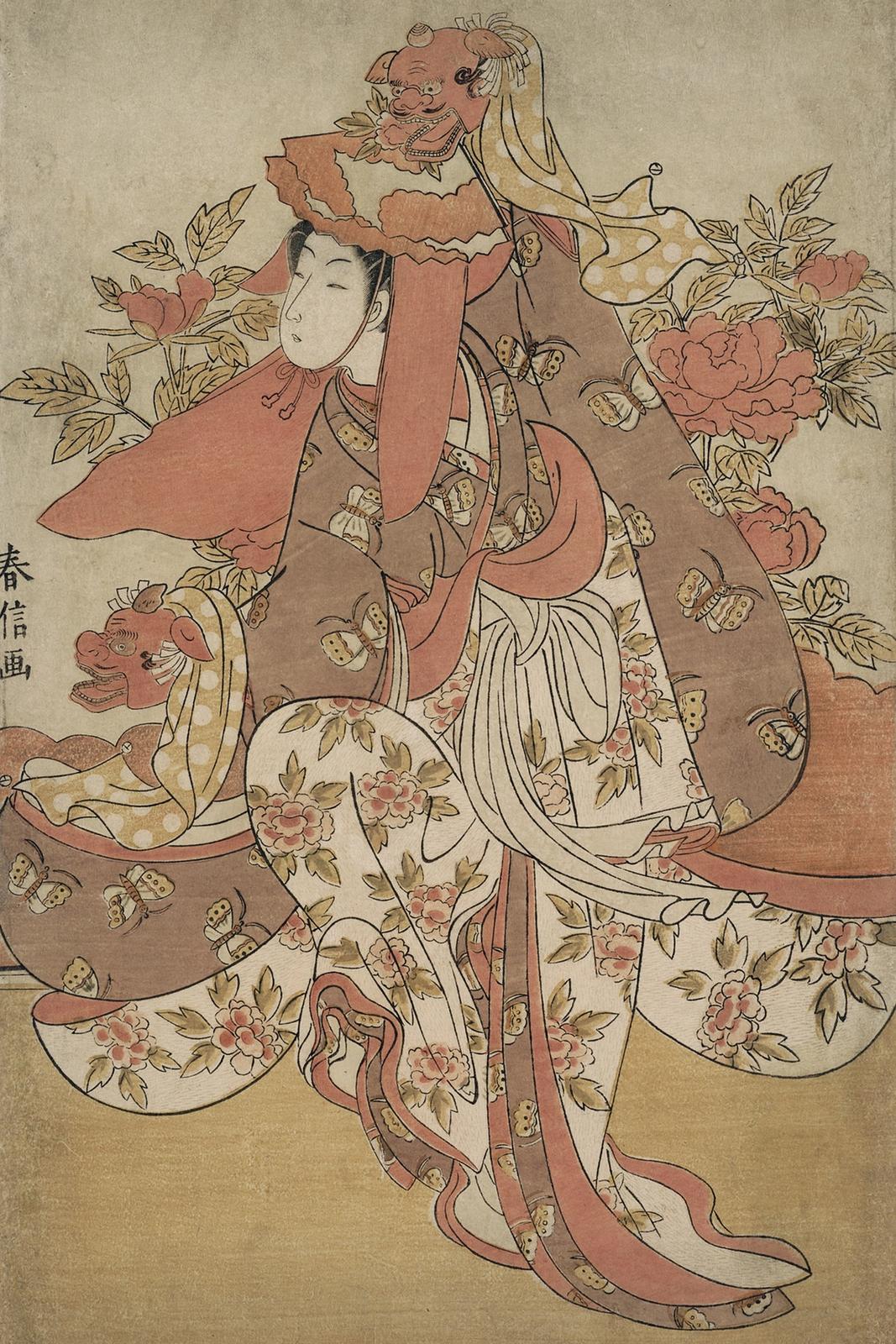 The Lion Dance by Suzuki Harunobu