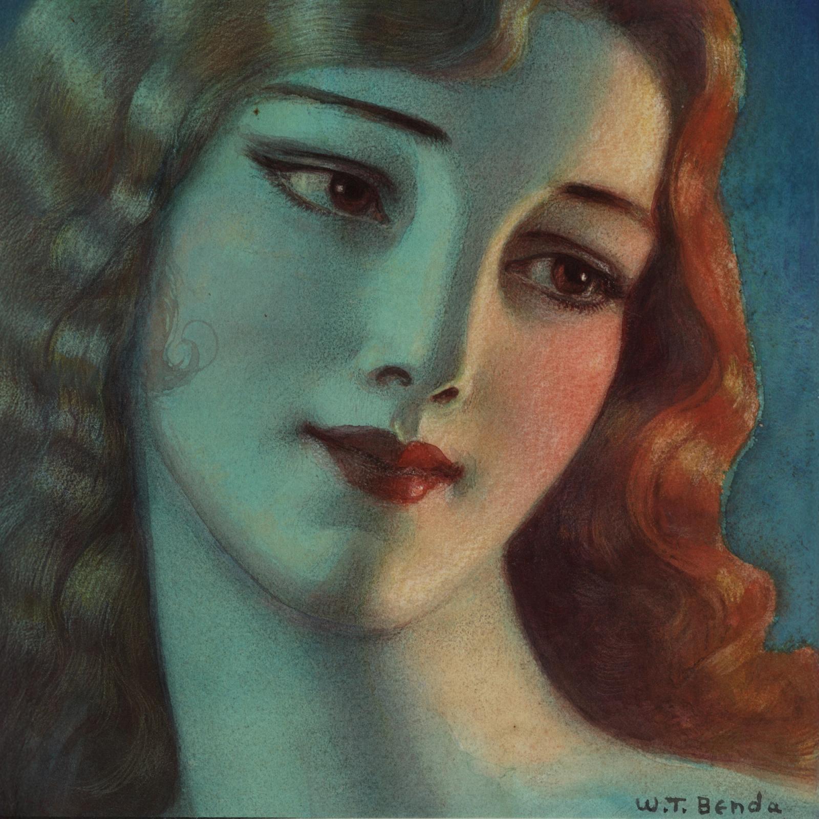 Head of girl with long blonde hair (1923) by Wladyslaw Theodore Benda