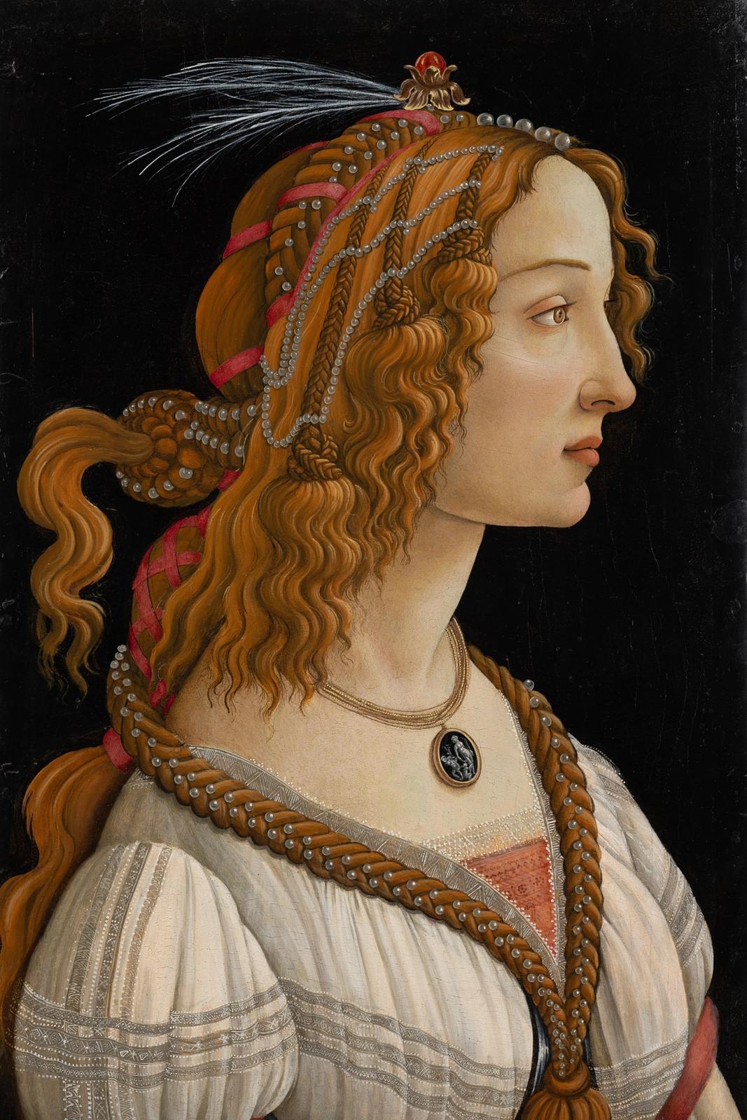 Idealised Portrait of a Lady (Portrait of Simonetta Vespucci as Nymph), ca. 1480 - 1485 by sandro botticelli