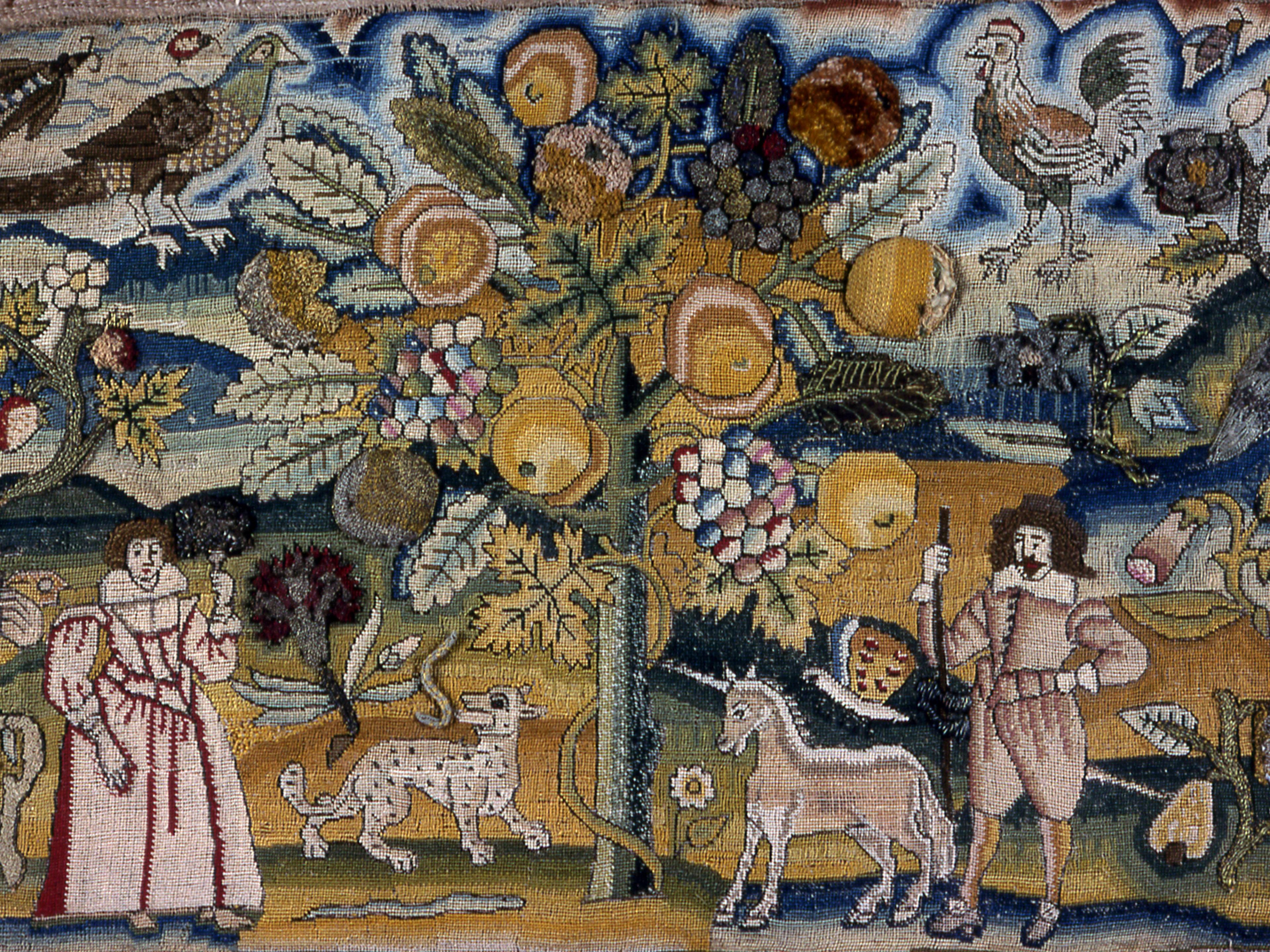 Needlework Picture Depicting Adam and Eve