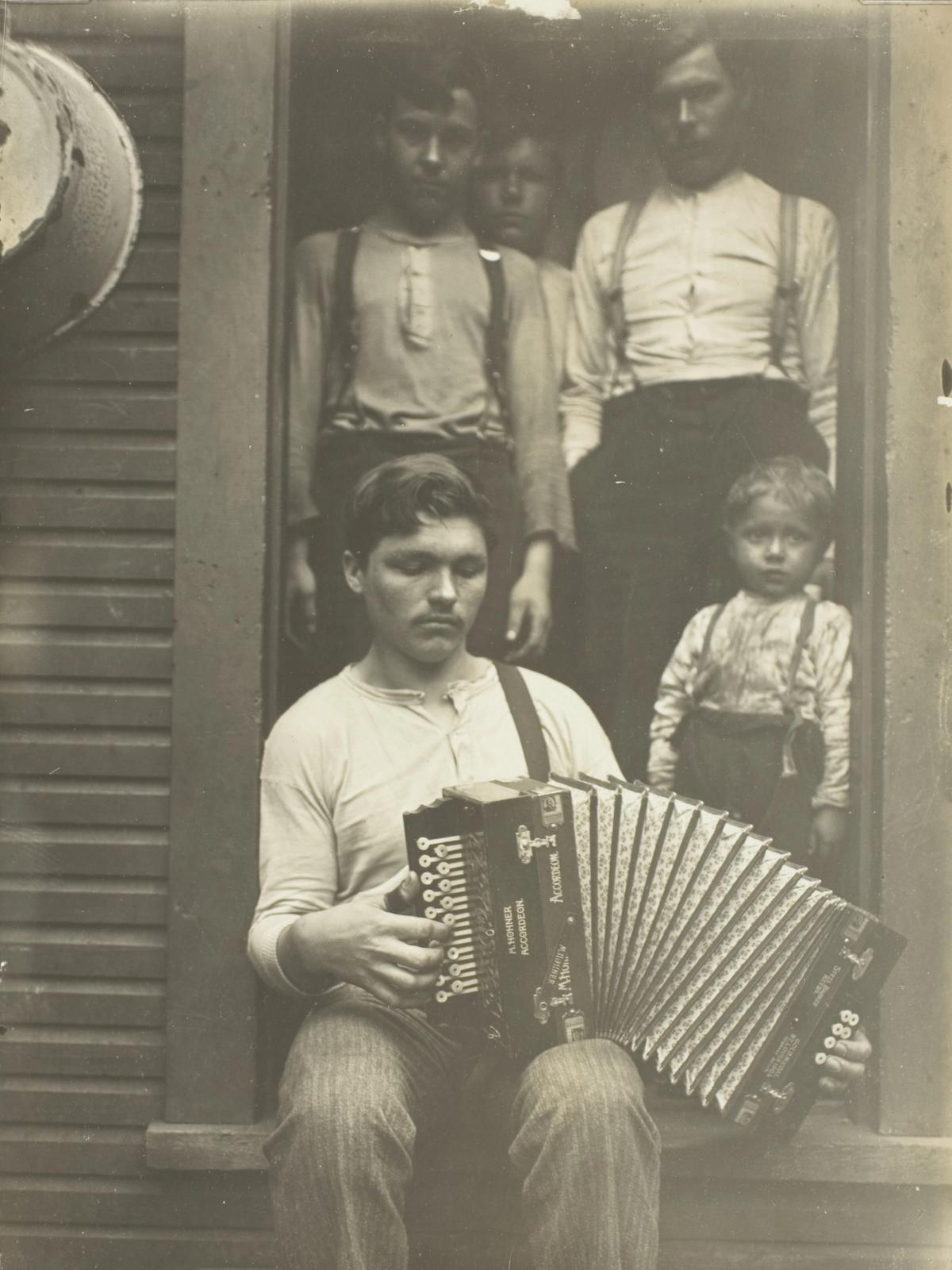 Slovak Steel Worker Relaxes after Supper by Lewis Wickes Hine