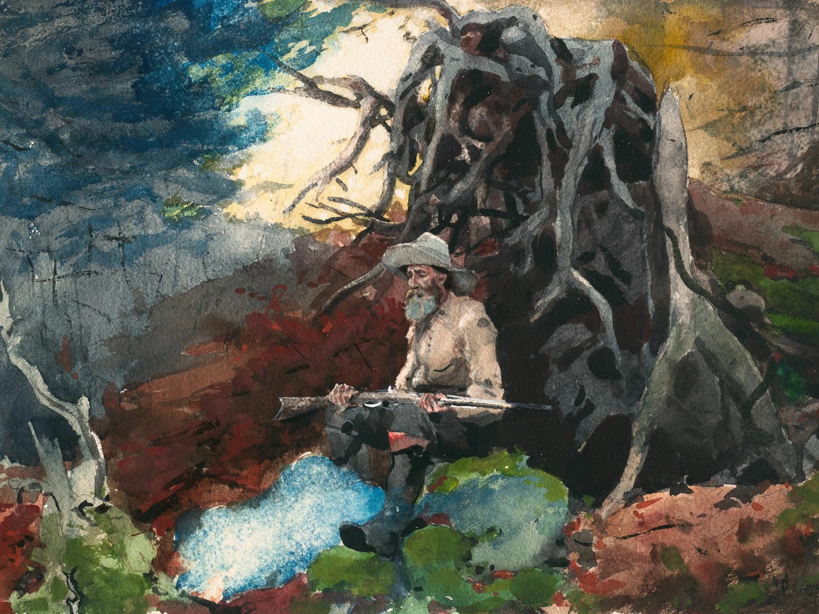 Campfire, Adirondacks by Winslow Homer