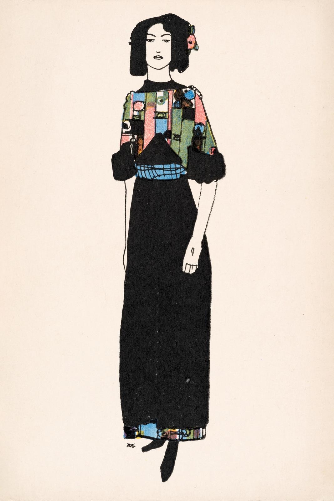 Postcard from the Wiener Werkstatte (no number): fashion card (around 1910) by Wiener Werkstatte