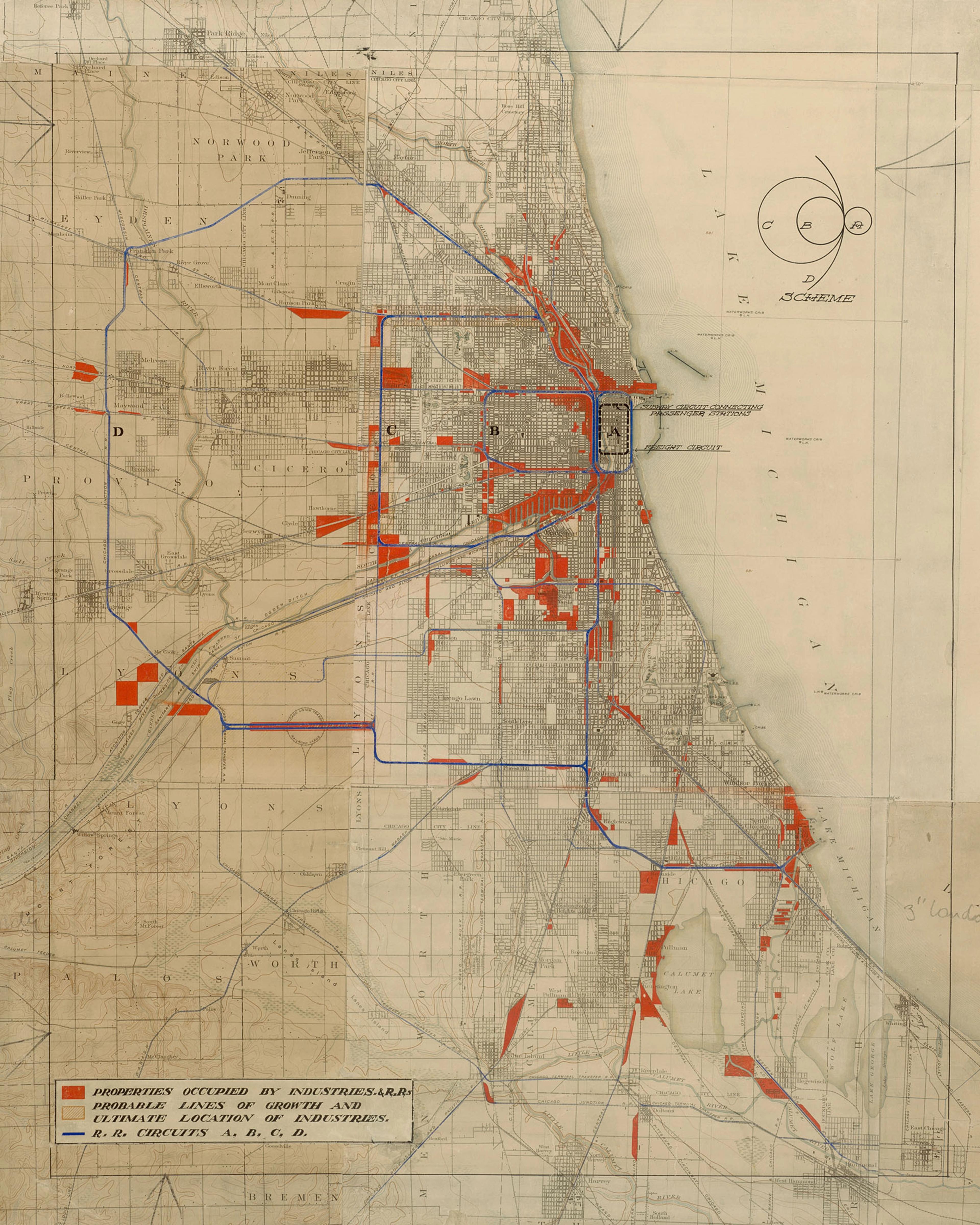 Plan of Chicago, Railroad Circuits Diagram