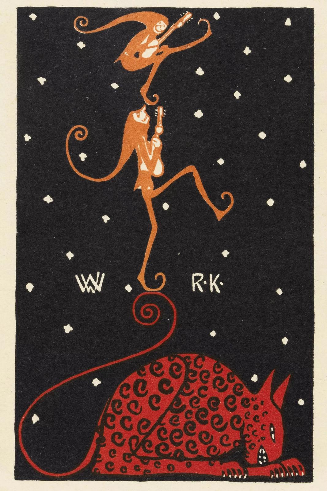 Postcard from the Wiener Werkstatte No. 29: Joke drawing (1907)