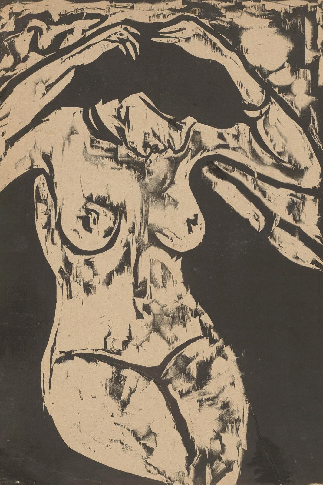 Seated Nude Fixing Her Hair, 1908 by ernst ludwig kirchner